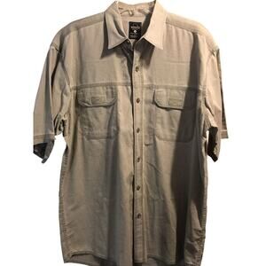 Redhead Men’s L Brown Short Sleeve Button Down Cotton Shirt